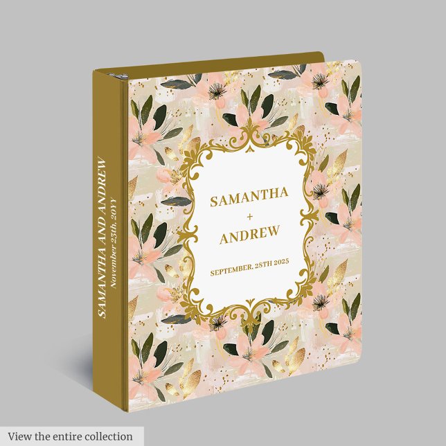 Classeur Belle Album mémoire Mariage or Blush (Lovely Blush Gold Wedding Memory Album)