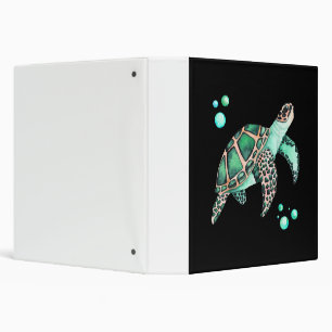 Classeur Belle aquarelle de la tortue marine