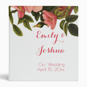 Classeur Belle Botanique rose Rose vintage