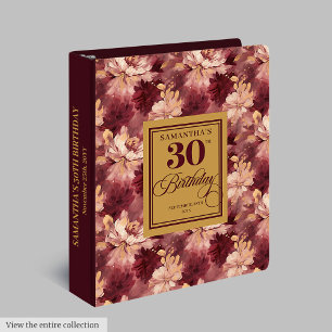 Classeur Belle Bourgogne Blush Gold 30th Birthday Photo