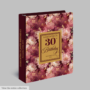 Classeur Belle Bourgogne Blush Gold 30th Birthday Photo