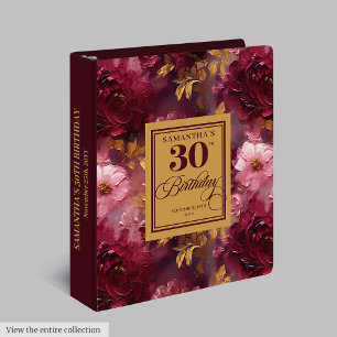 Classeur Belle Bourgogne Blush Gold Boho 30e anniversaire
