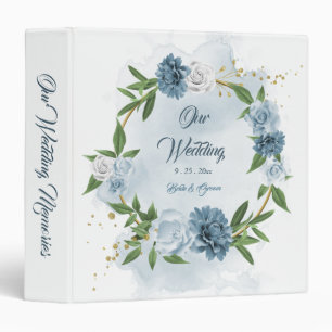 Classeur belle couleur bleu floral wreath album photo