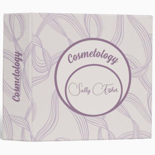 Classeur Belle école de conception de ruban violet Monogram (Devant/Côté)