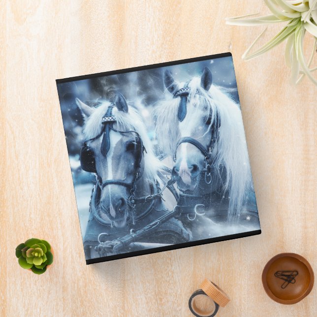Classeur Belle équipe de chevaux Photo d'hiver (In Situ)