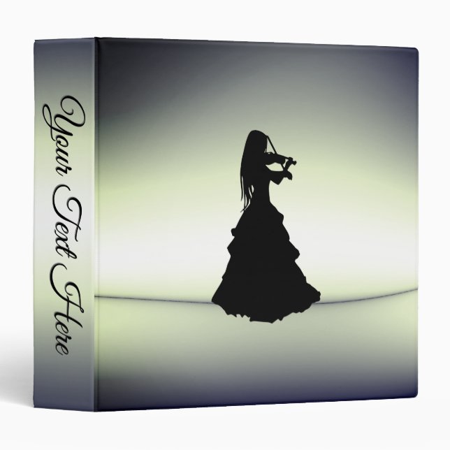 Classeur Belle Gitane Joue Violon Vert (Devant/Côté)