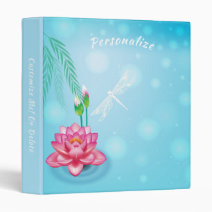Classeur Belle libellule blanche Pink Lotus Flower Yoga