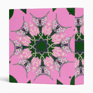 Classeur Belle motif de monogramme de couleur rose bébé vio