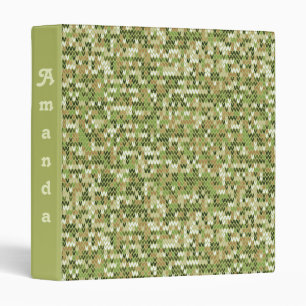 Classeur Belle motif en tricot de mamie vert olive