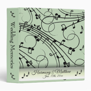 Classeur Belle Musique Mémoire Livre vert Mariage