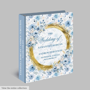 Classeur Belle Parties scintillant bleu clair Mariage ovale