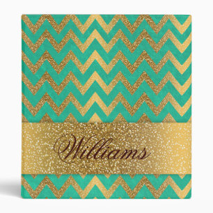 Classeur Belle parties scintillant en faux or du chevron zi