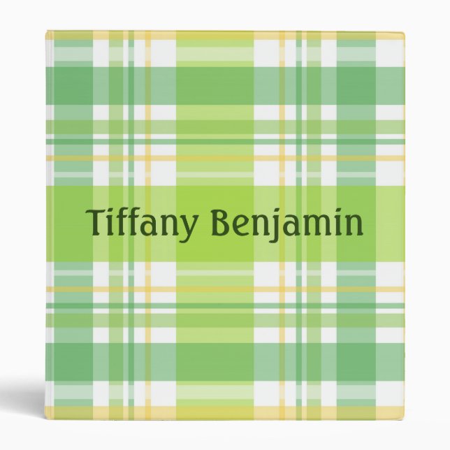 Classeur Belle Plaid vert et jaune (Devant)