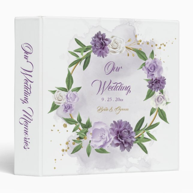 Classeur belle teintes violettes floral wreath album (Devant/Côté)