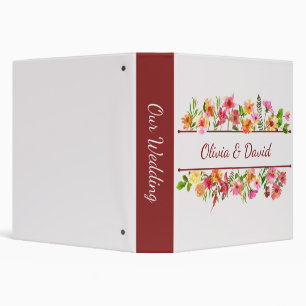 Classeur Belles fleurs colorées d'aquarelle
