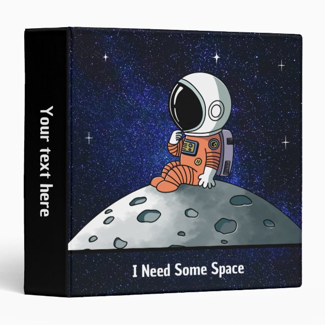 Classeur Besoin d'espace, astronaute, homme d'espace, perso (Devant/Côté)