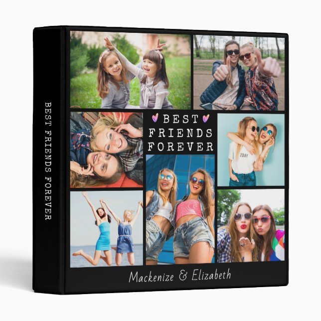 Classeur BEST AMIS FOREVER Photo Collage Album Scrapbook (Devant/Côté)