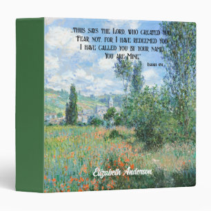 Classeur Bible Verse Peur Pas Monet Oeuvre D'Art Nature Pei