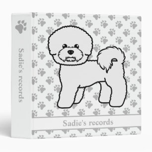 Classeur Bichon Frise Cute Cartogramme Chien et texte perso