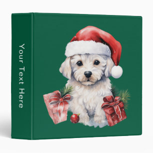 Classeur Bichon frisé mignon à Noël