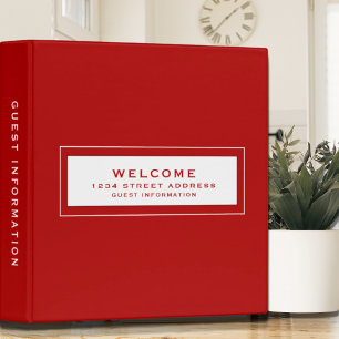 Classeur Bienvenue Information de l'invité Rouge