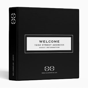 Classeur Bienvenue Logo d'information de l'invité Noir
