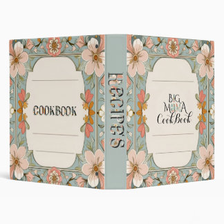 Classeur Big Moma I Am Floral Recipe Binder – Mint & Peach