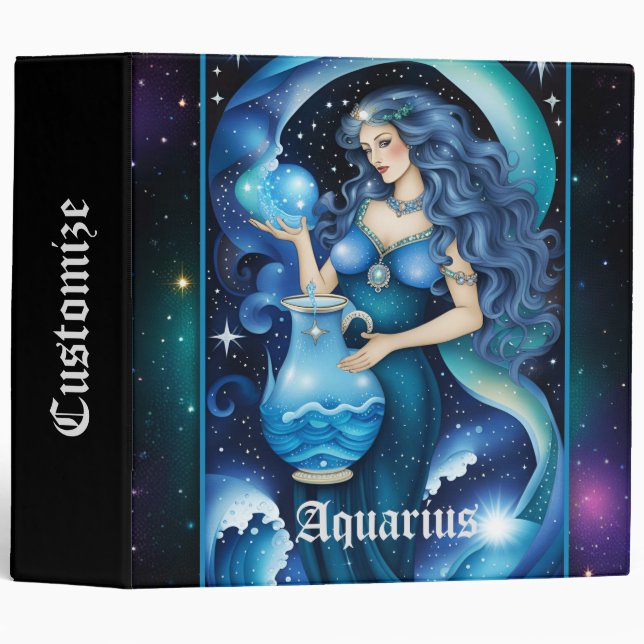 Classeur Bijoux Galaxie Zodiac Aquarius (Devant/Côté)
