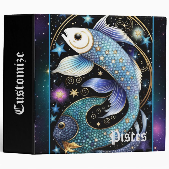 Classeur Bijoux Galaxie Zodiac Pisces (Devant/Côté)