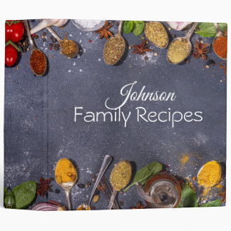 Classeur Binder de recette de frites Herbes et épices