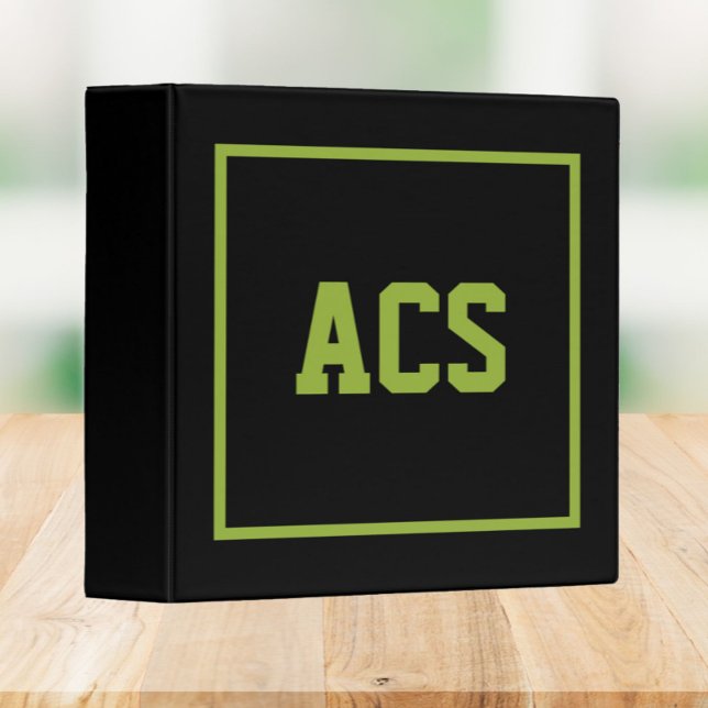 Classeur Black and Green School Colors and Letters (In Situ)