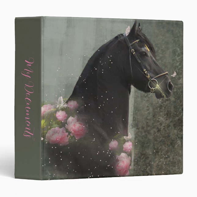 Classeur Black Beauty Friesian Horse - Classeur, Bureau, (Devant/Côté)
