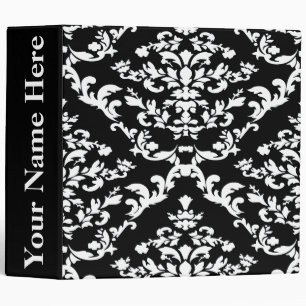 Classeur Black Bold Damask avec nom à Emporiomoffa