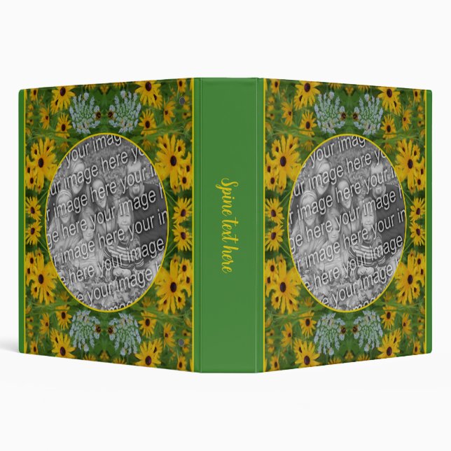 Classeur Black Eyed Susan Daisy Peinture Ajouter Votre Phot (Arrière-plan)