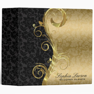Classeur Black Gold Floral Damask