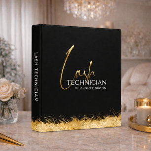 Classeur Black & Gold Lash Tech Organisateur de beauté de