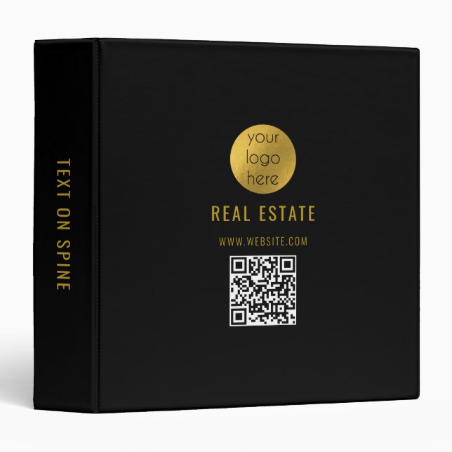 Classeur Black Gold Professional Real Agent Business (Devant/Côté)
