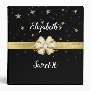 Classeur Black Gold Stars Sparkle Sweet sixteen