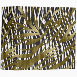 Classeur Black & Gold Zebra Print Safari Chic Glamor