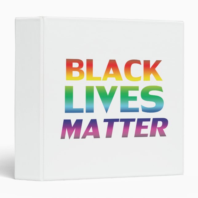 Classeur Black Lives Matt arc-en-ciel typographie moderne (Devant/Côté)