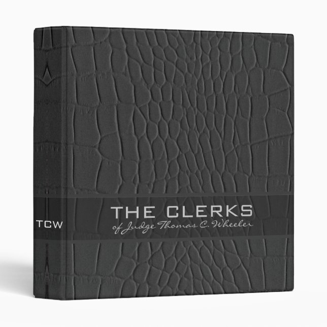 Classeur Black Natural Faux Leather Print (Devant/Côté)