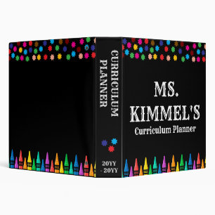Classeur Black Pastels Crayons Programme d'enseignement Pla