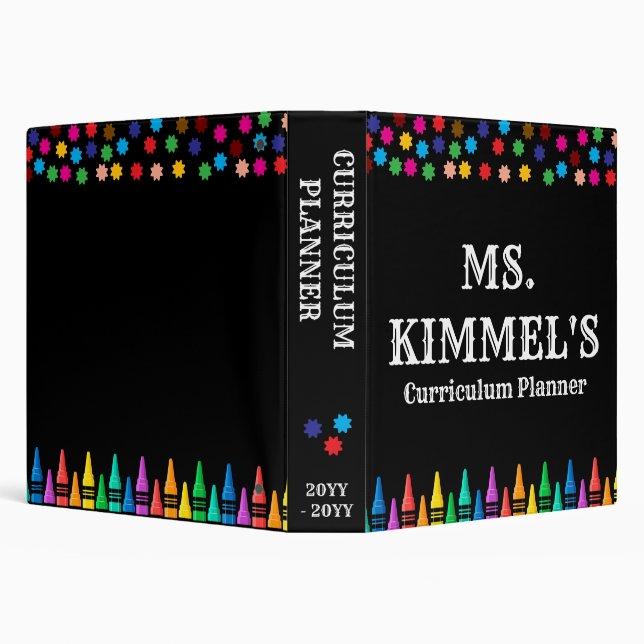 Classeur Black Pastels Crayons Programme d'enseignement Pla (Arrière-plan)