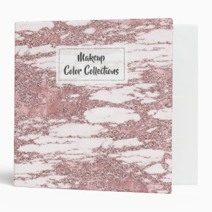 Classeur Black & Rose Gold Pink Parties scintillant Marble 