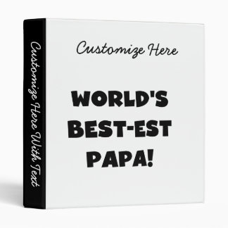 Classeur Black Text World's Best of Papa Tshirts and Gifts