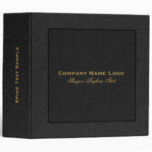 Classeur Black vintage en faux cuir texture Or Typographie