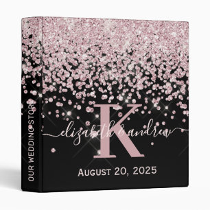 Classeur BlackRose Gold Diamond Parties scintillant Mariage