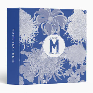 Classeur Blanc bleu Vintage Chinoiserie Floral Recette