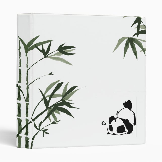 Classeur Blanc chinois de panda (Devant/Côté)