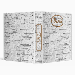 Classeur Blanc, comme dans Birch Bark Photo avec nom Boarde